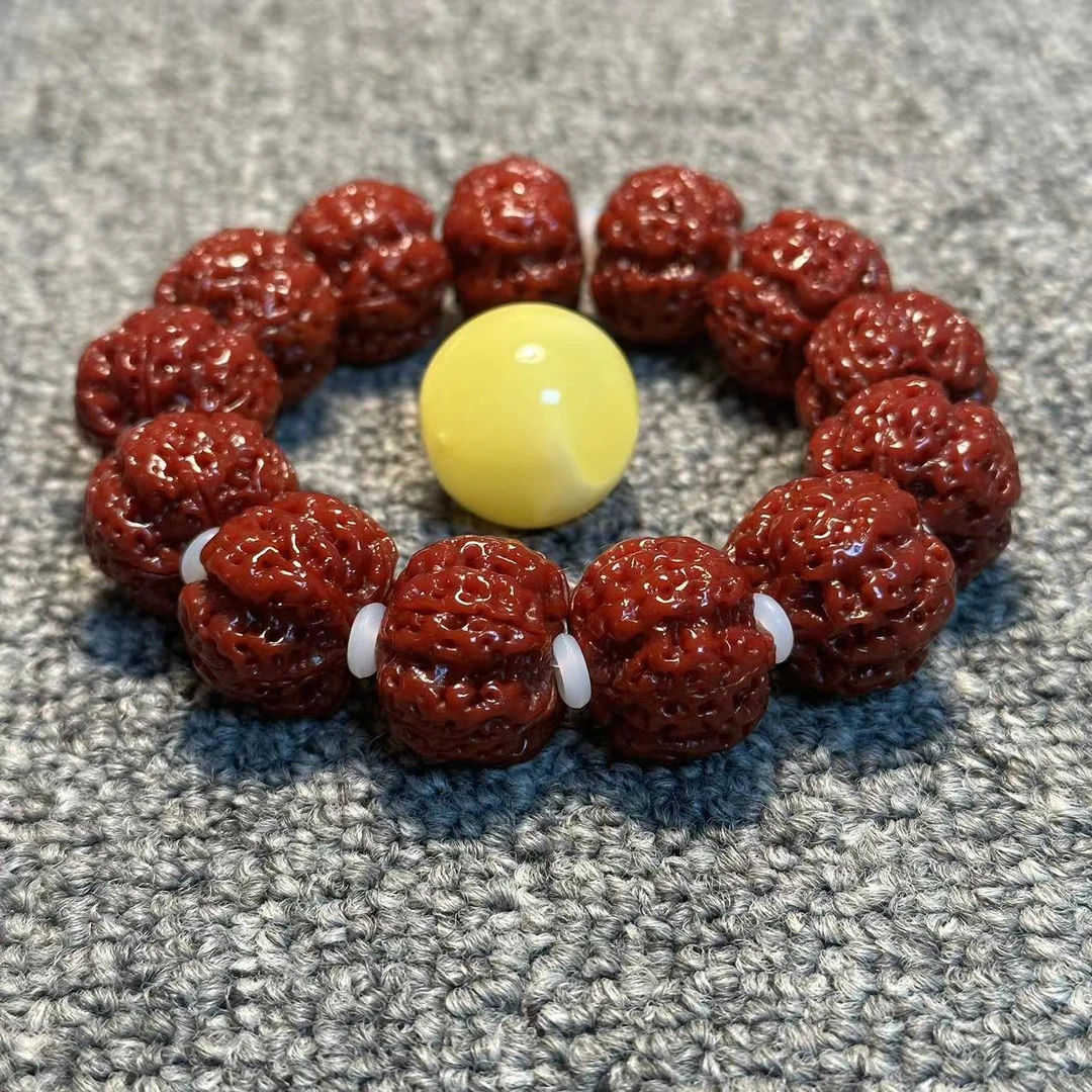 金刚菩提手串文玩好物蜂窝双龙大金刚机器干刷菩提子打底22mm±