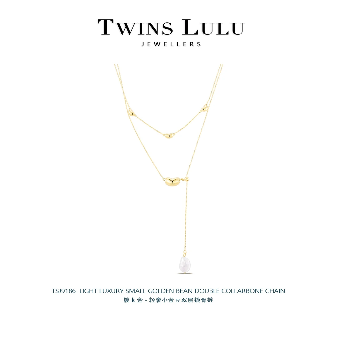 铜合金项链 欧美轻奢潮流款ins叠戴小豆豆可调节时尚项链TSJ9186