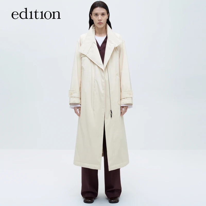 edition冬季款好羽绒服女风衣式长款鹅绒大衣外套#EBC4EINT15