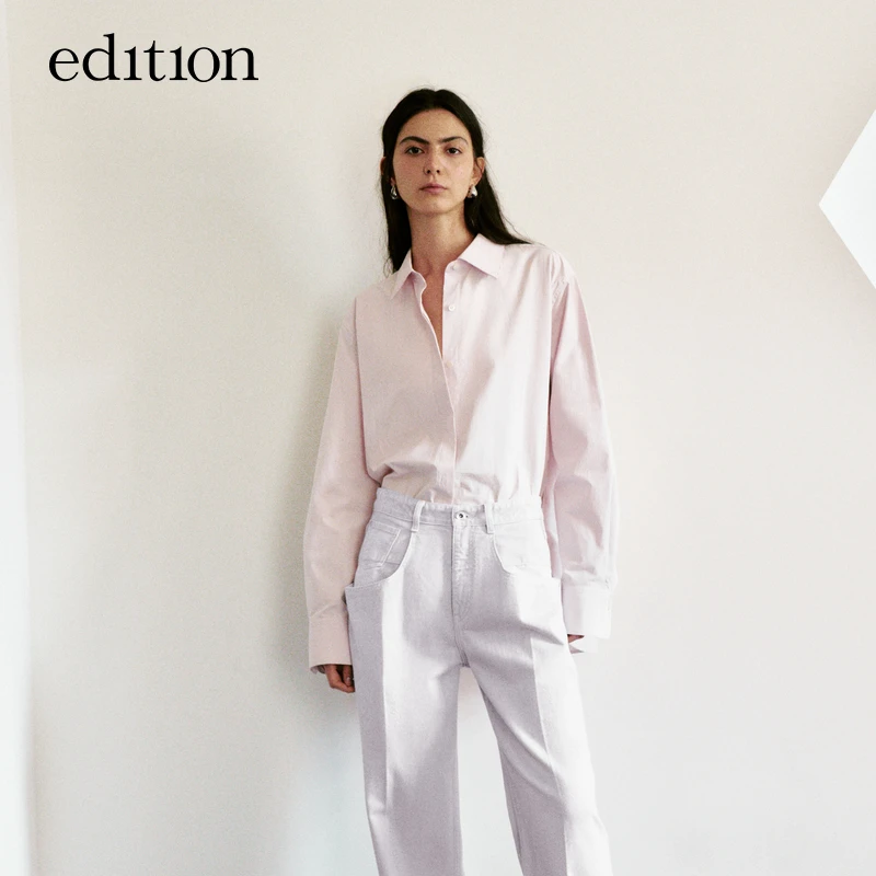 【商场同款】edition浅兰紫色合身百搭衬衫#EBD1SHT021
