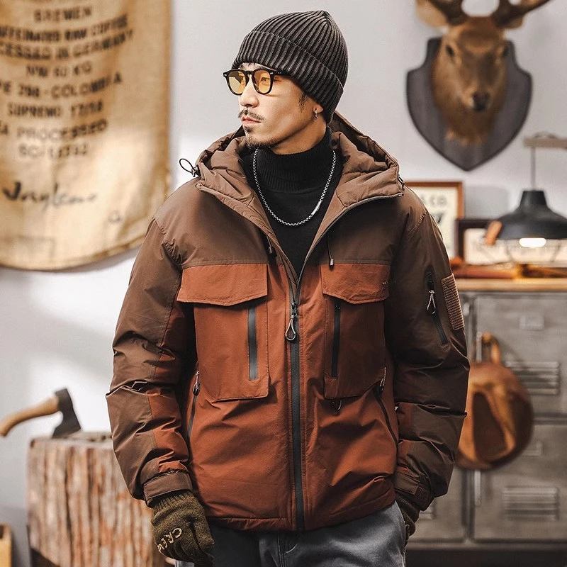 美式复古拒水工装夹克棉服外套男秋冬加厚棉袄男徒步登山户外棉衣