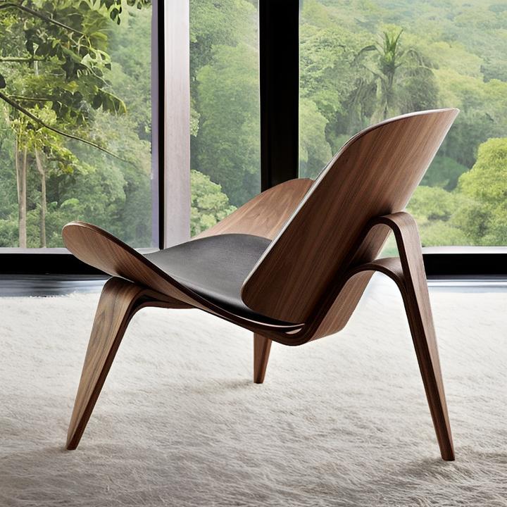 北欧微笑贝壳椅客厅靠背飞机椅休闲简约设计师家用展厅单人沙发椅