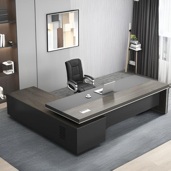 老板桌红色现代简约总裁桌大班台经理桌子主管桌椅组合办公家具