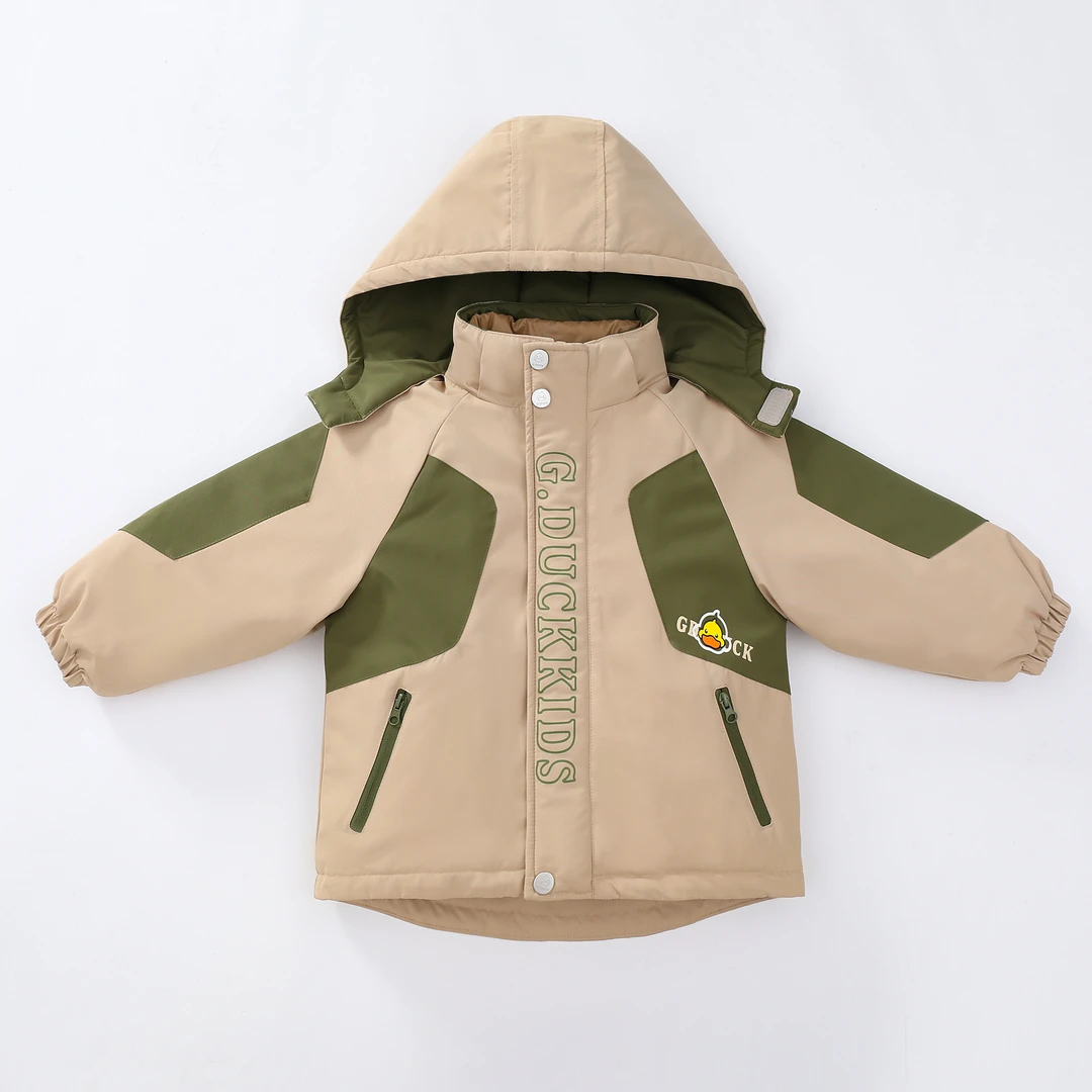 小黄鸭冲锋衣羽绒服冬季休闲加绒加厚保暖防风连帽90白鸭绒冲锋衣