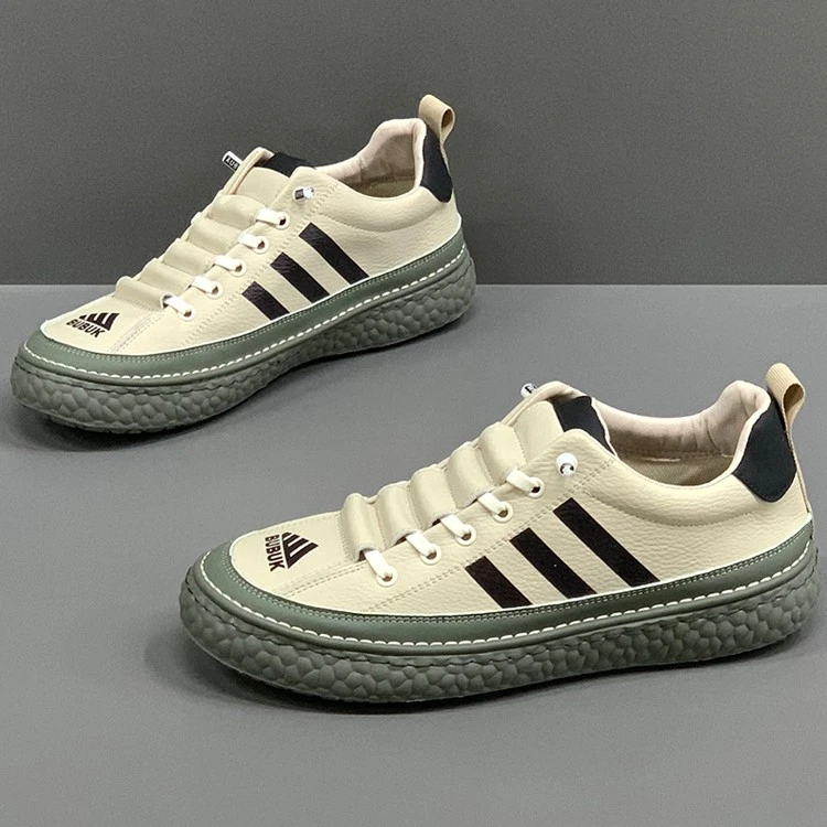 男鞋新款春秋一脚蹬欧洲站痞帅复古百搭软底网红运动潮鞋休闲板鞋