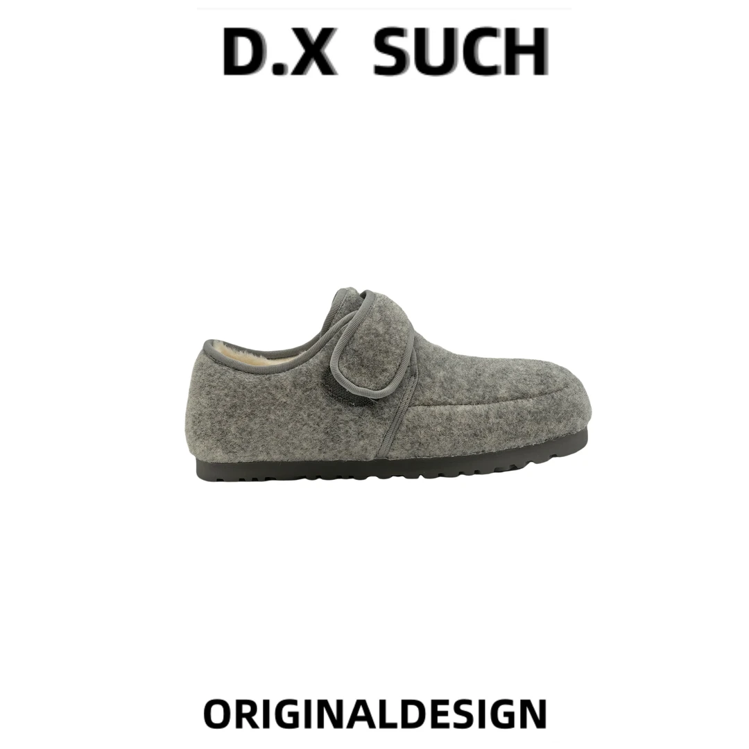 D.X 24|NEW 新款玛丽珍勃肯鞋一字带方口穆勒鞋加绒保暖外穿厚底