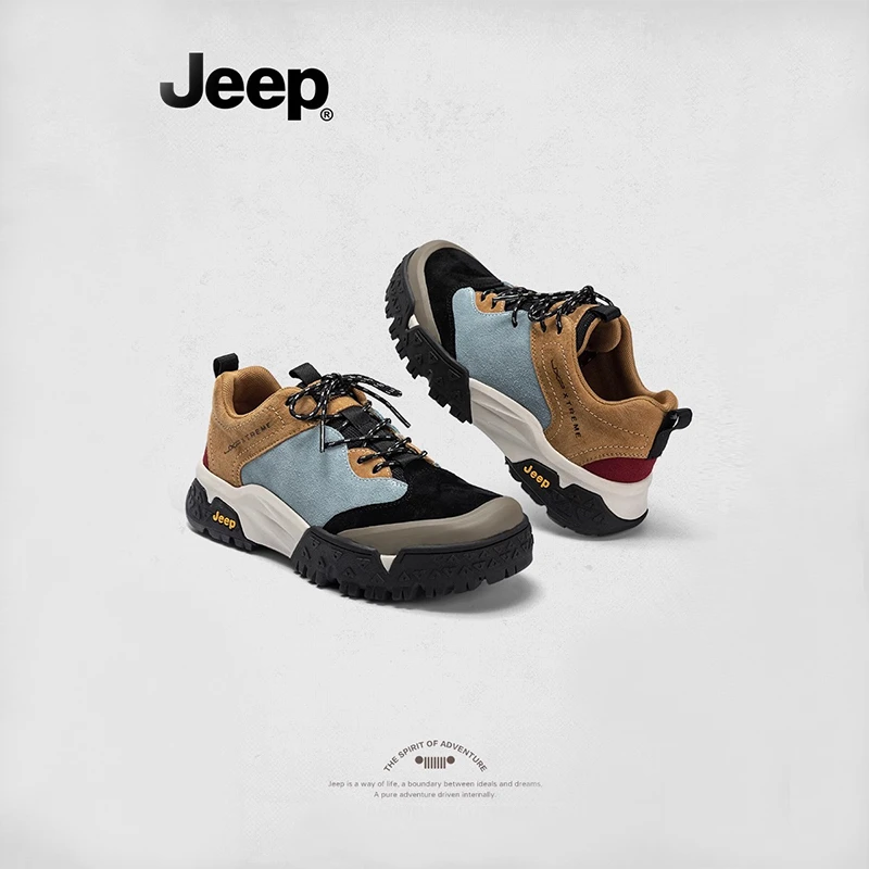 【JEEP吉普】户外登山鞋2025秋冬季厚底防滑休闲时尚鞋百搭复古潮鞋