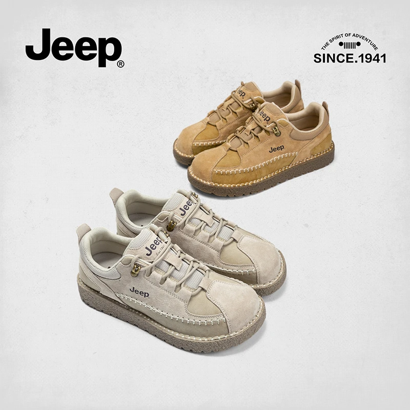 JEEP/吉普休闲女设计感小众丑萌大头鞋2023秋季新款复古百搭软底