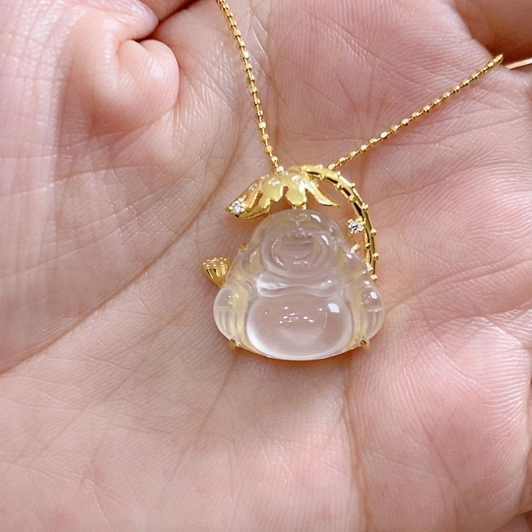 石英质玉吊坠(赠链)银S925镶嵌