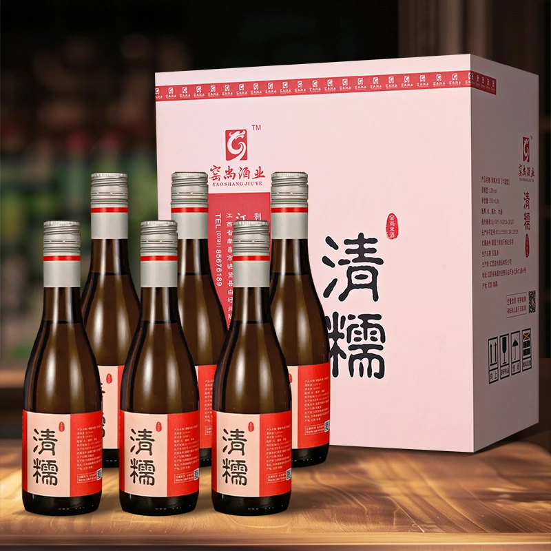 江西自酿醪糟黄酒发酵甜米酒甜酒曲12度三年350ml*6瓶装陈酿米酒