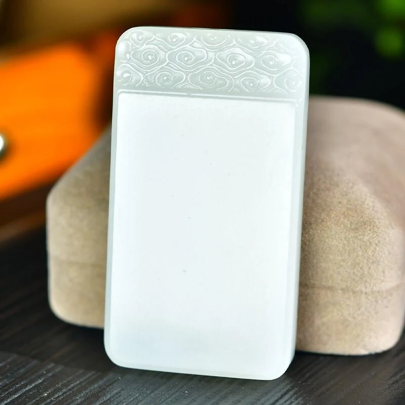 天然新疆金丝玉祥云平安无事牌子精雕男士双面吊坠平安牌玉石挂件