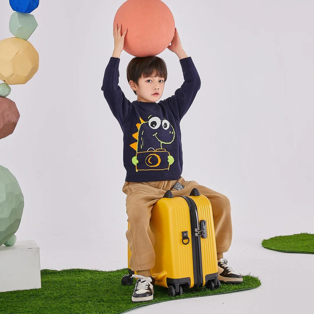 高级感PC儿童行李箱可坐骑男孩拉杆箱旅行皮箱女宝宝骑行神器