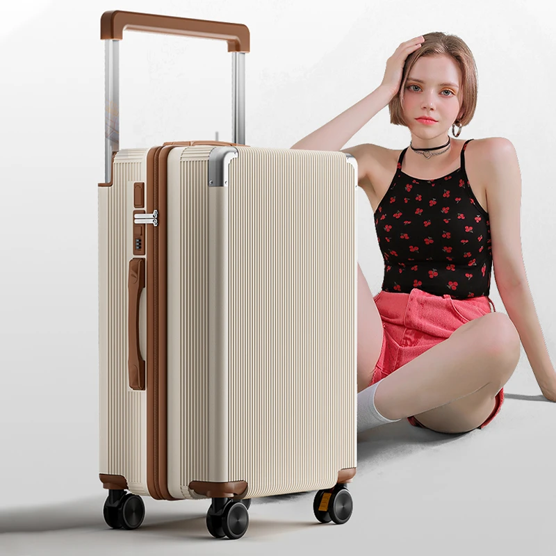 行李箱女2024新款20寸小型登机箱大容量宽拉杆旅行箱多功能密码箱