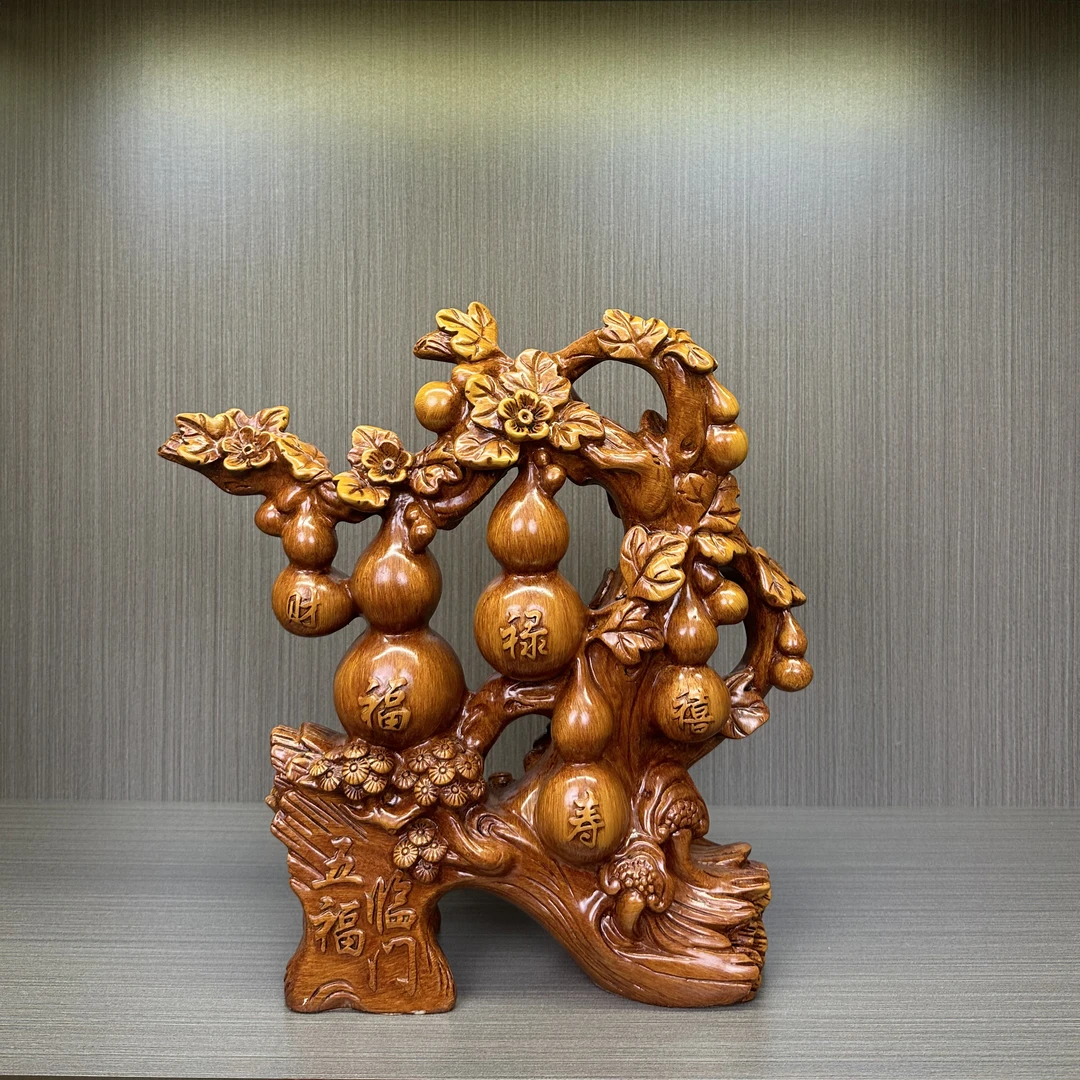 五福临门葫芦摆件多子多福高档中式玄关摆设