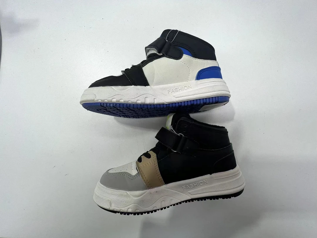 男女同款鞋拼色运动鞋中大童儿童高帮休闲秋冬板鞋  （加绒）861