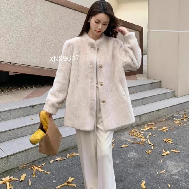 皮毛白色毛毛宽松女装气质大衣时尚女士设计师款冬季休闲百搭毛绒