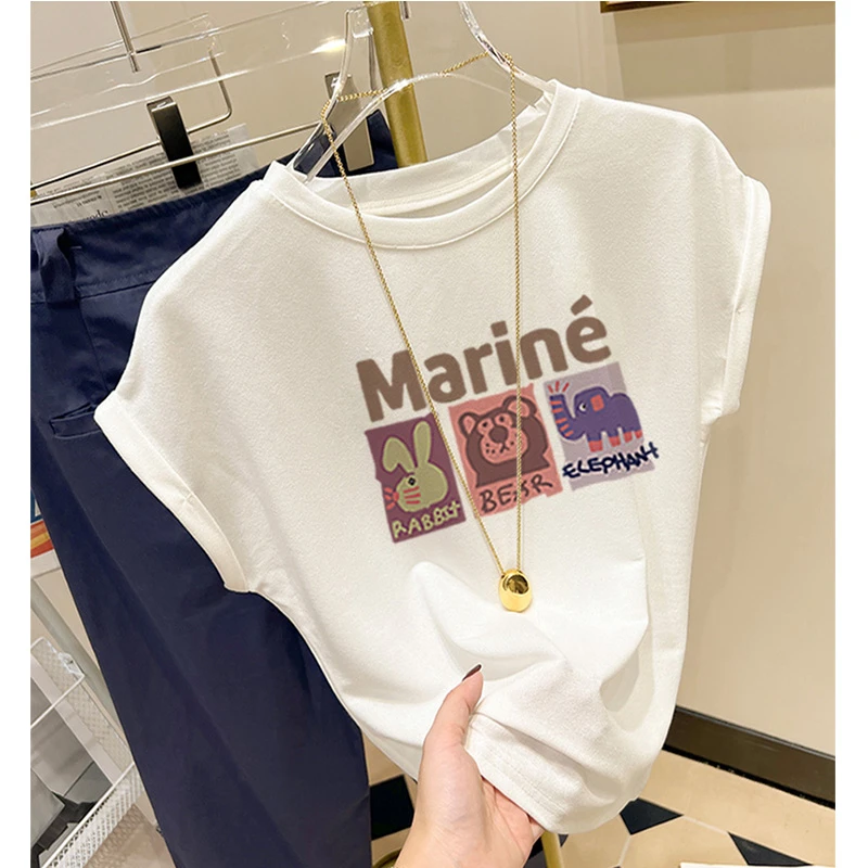 小众设计感飞飞袖正肩短袖t恤女时尚百搭洋气白色上衣打底衫夏季