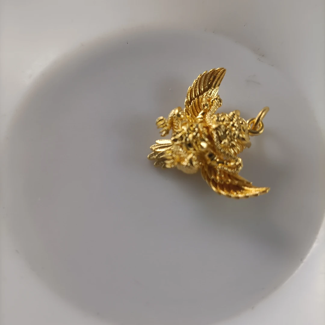 足金大鹏鸟吊挂配饰