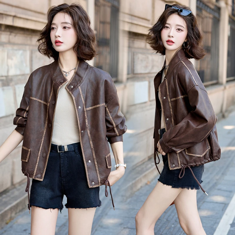 2024年秋季新款现货时尚潮流高品质休闲皮衣外套