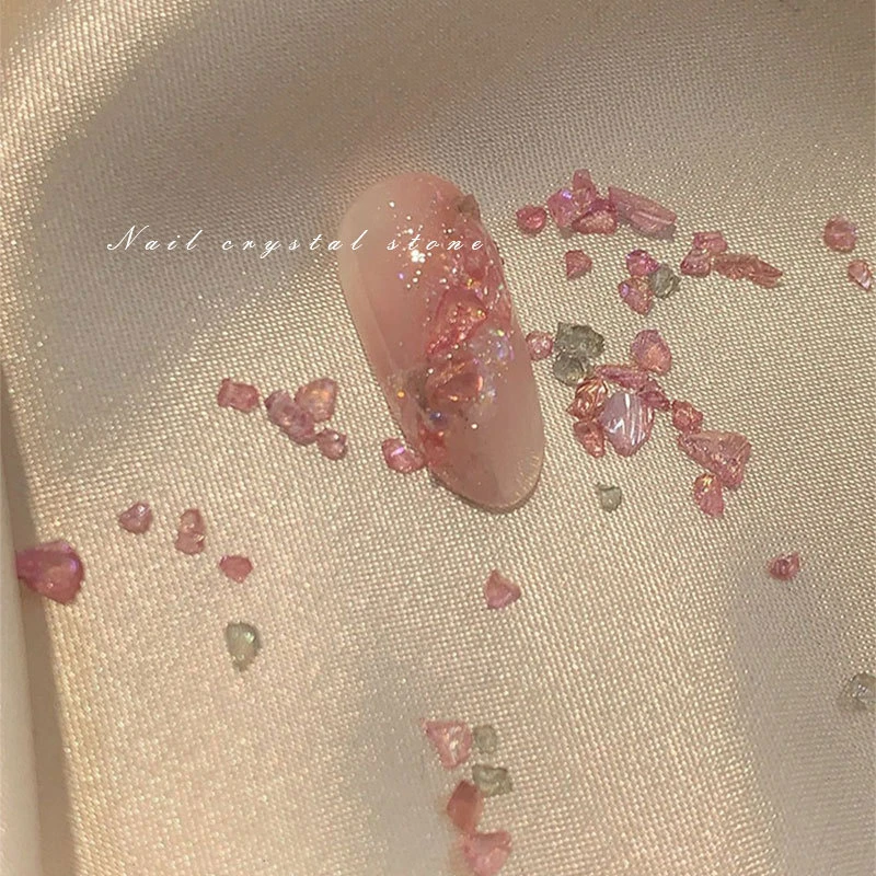 琉璃水晶石美甲碎石小饰品冰透日式偏光套盒DIY指甲装饰钻石混装
