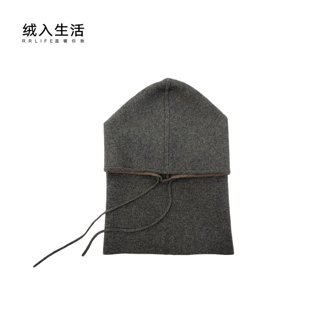 RRLIFE/绒入生活【绒暖】秋冬款双面双色防风保暖休闲针织连帽脖套