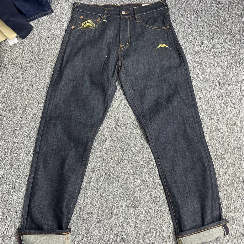 金色线大M刺绣款原浆原牛长裤牛仔裤