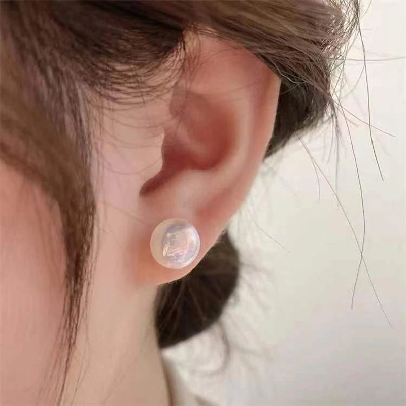 人鱼姬珠珠镶嵌时尚耳钉女小众设计感高级感梦幻轻奢甜美耳饰品