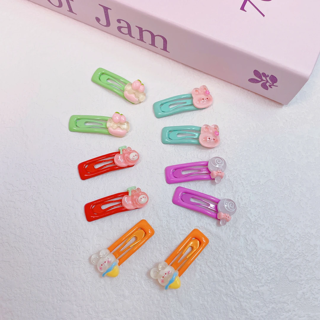 XSZ703儿童韩版可爱发夹糖果色宝宝掰掰夹彩色边夹女童迷你发卡