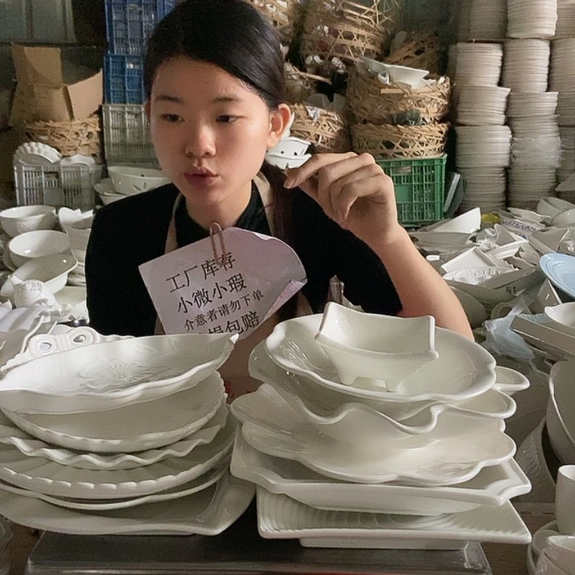 【闪购商品】陶瓷盘150十二件套