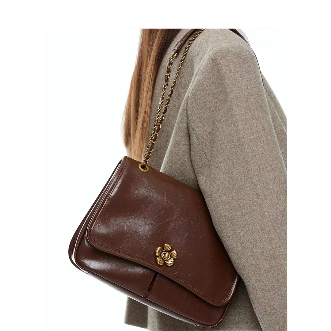 RUONDMAM小众设计复古时尚百搭链条返潮复古女腋下包大容量斜挎包