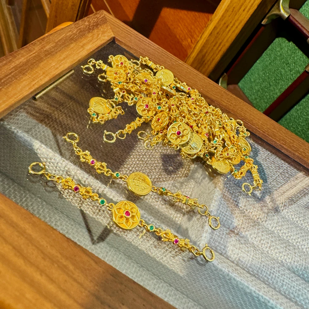 吊坠925银 达魔黄财链接链连链配件配饰吊坠黄色中古复古饰品