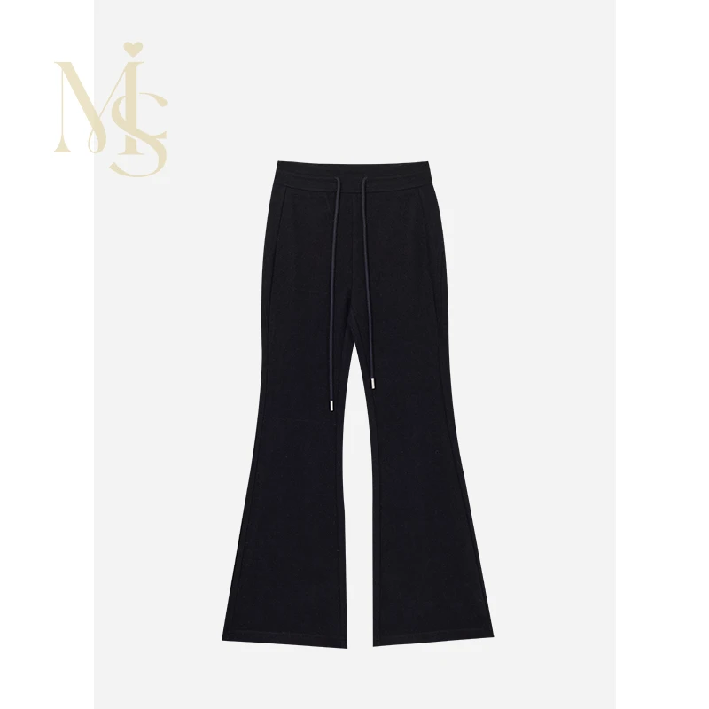 【游鹿鹿】高腰阔腿加绒显瘦百搭微喇裤 E11204