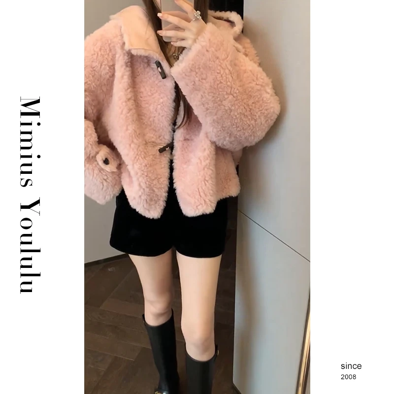 【mimius】&B游鹿鹿毛茸茸～羊剪绒皮毛一体外套 F10066