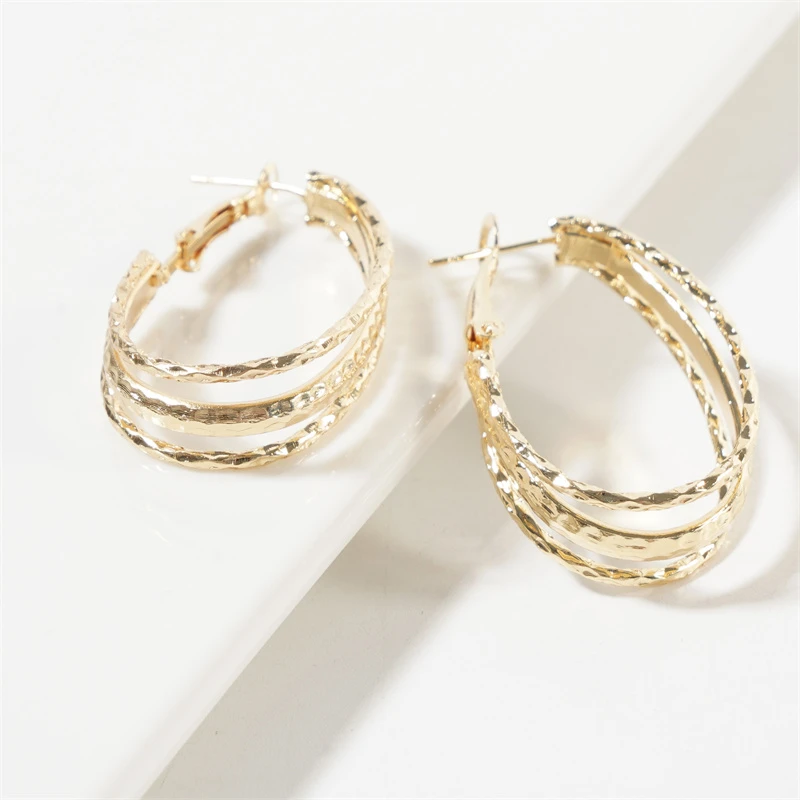 铜合金耳饰 欧美气质夸张耳圈高级感C圈百搭耳环女N1084