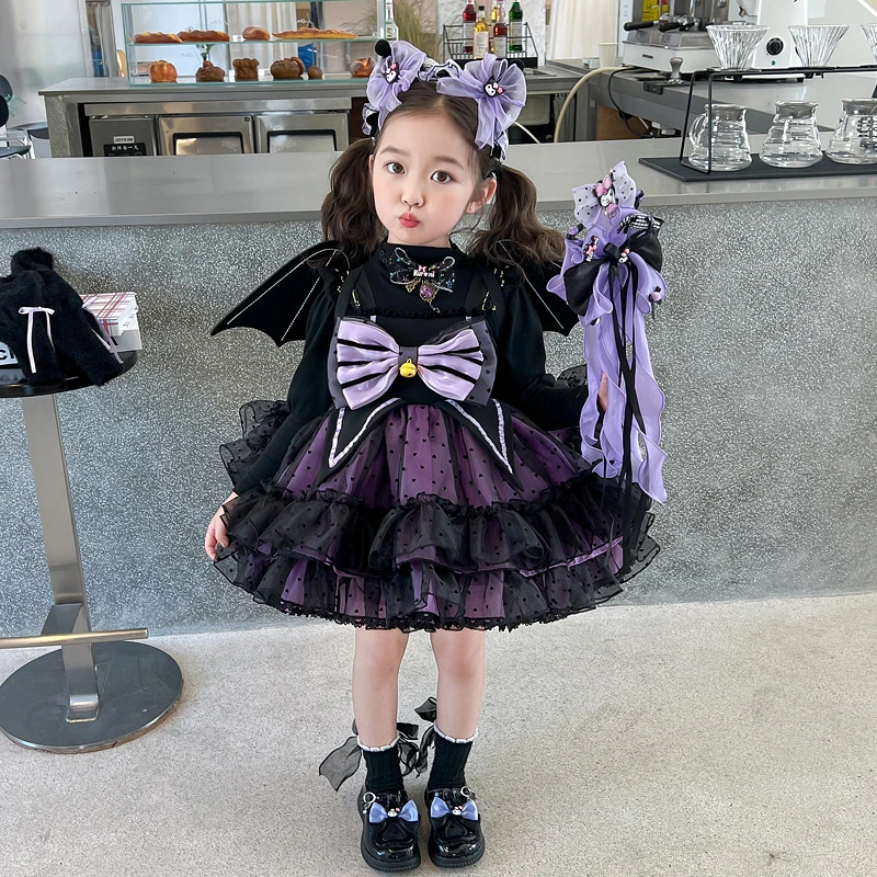 女童库洛米连衣裙秋冬装2024新款儿童宝宝万圣节表演服洛丽塔裙子