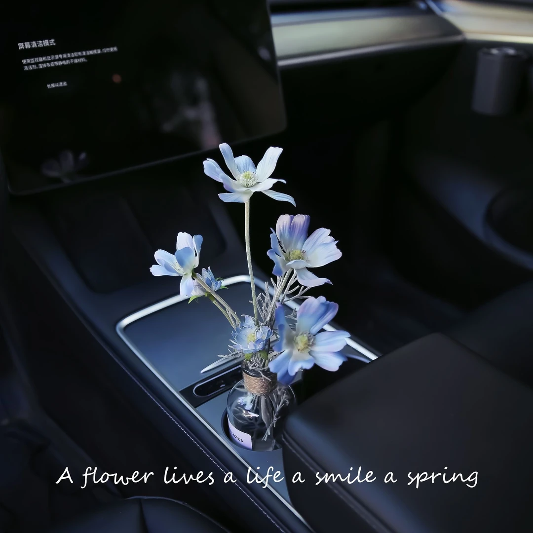 车载花束车内饰品装饰摆件好物中控台高级精致仿真花瓶小物件摆设