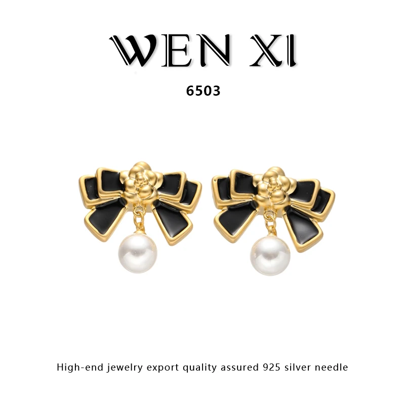 6503 蝴蝶结耳钉个性时尚气质轻奢耳饰百搭