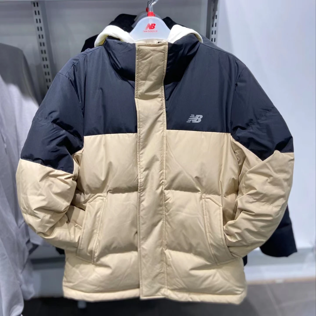 New Balance 休闲运动立领长袖羽绒服男女同款卡其色AMJ33340-INC