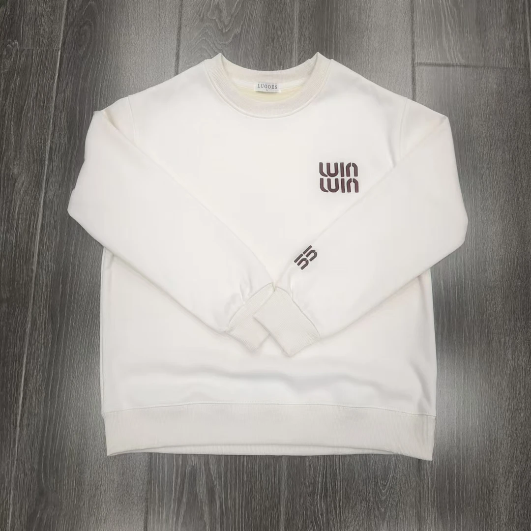 Y257冬季加绒新款休闲时尚韩版百搭刺绣字母女士圆领卫衣24-175