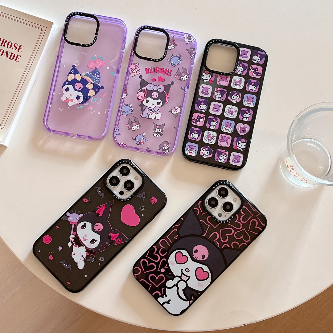 Lelin库洛米卡通紫色可爱透明创意防摔手机壳