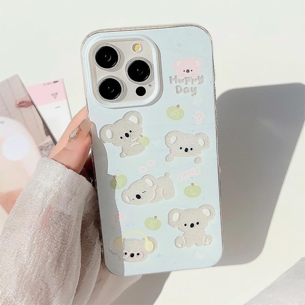 Lelin萌憨考拉【透明细闪 】手机壳可爱创意韩风ins防摔