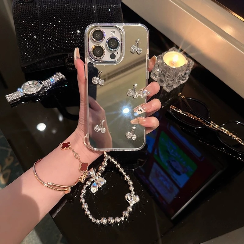 个性镜面闪钻iPhone16promax手机壳适用苹果14高级感13网红15电镀
