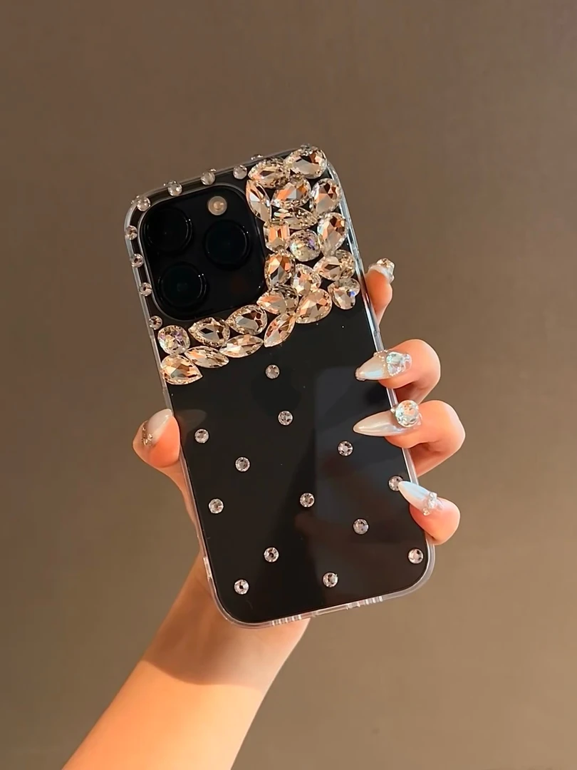 凌乱闪钻高级感适用iPhone16promax手机壳亚克力苹果14女13创意15