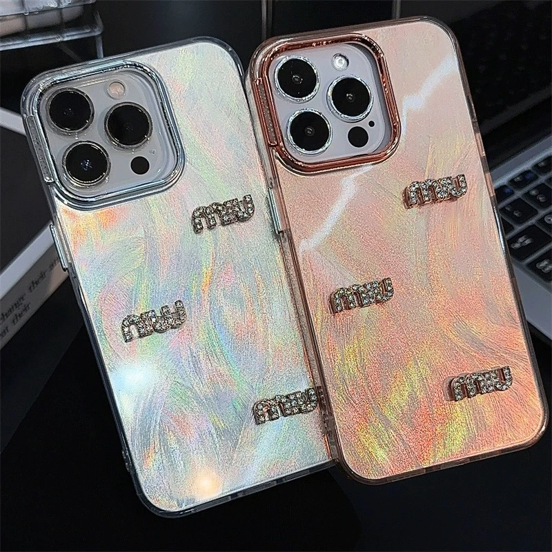 羽纱纹m水钻新款iPhone15promax手机壳适用苹果11高级感13网红14