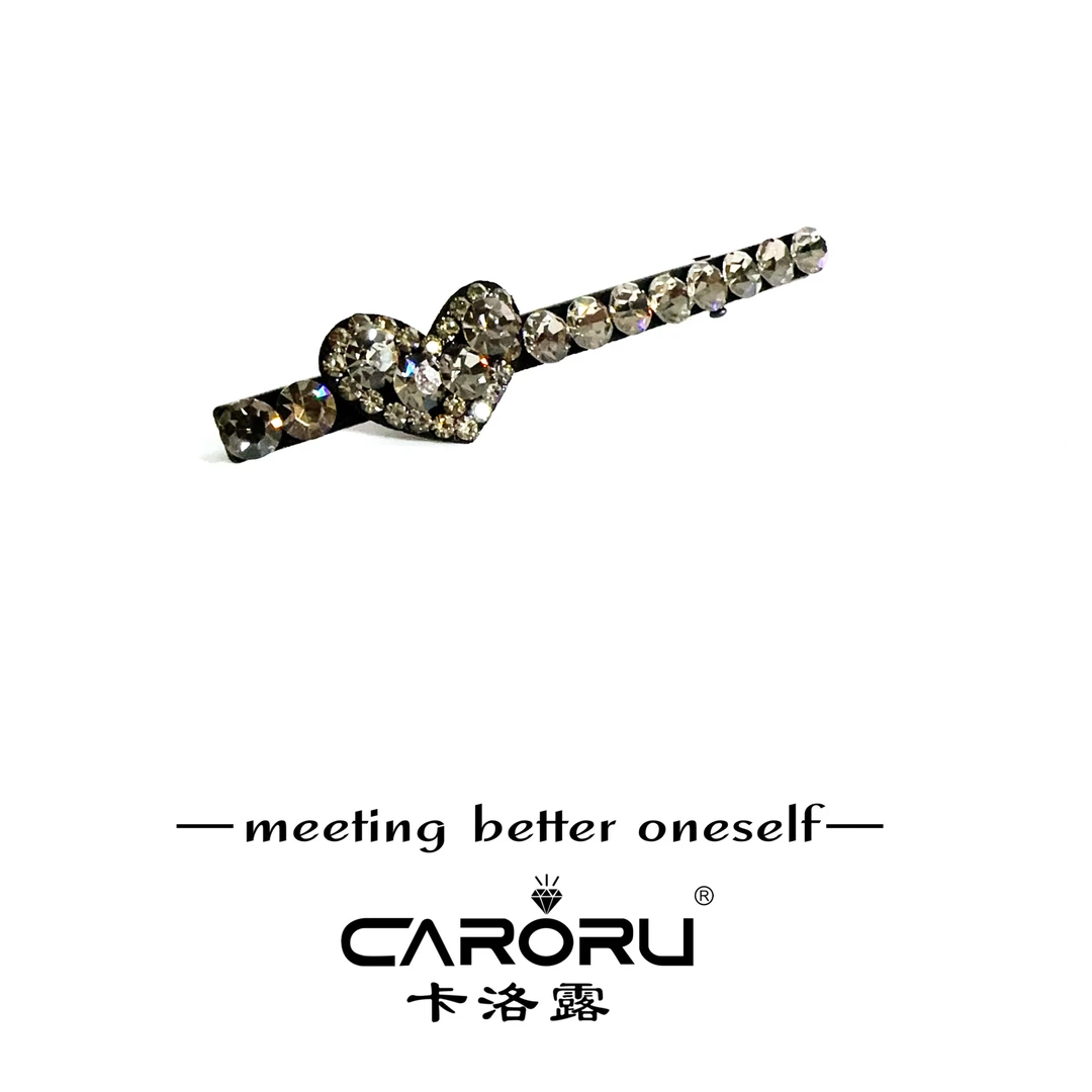 CARORU卡洛露【爱心一字夹】东大门定制奥钻鸭夹8cm时尚发饰