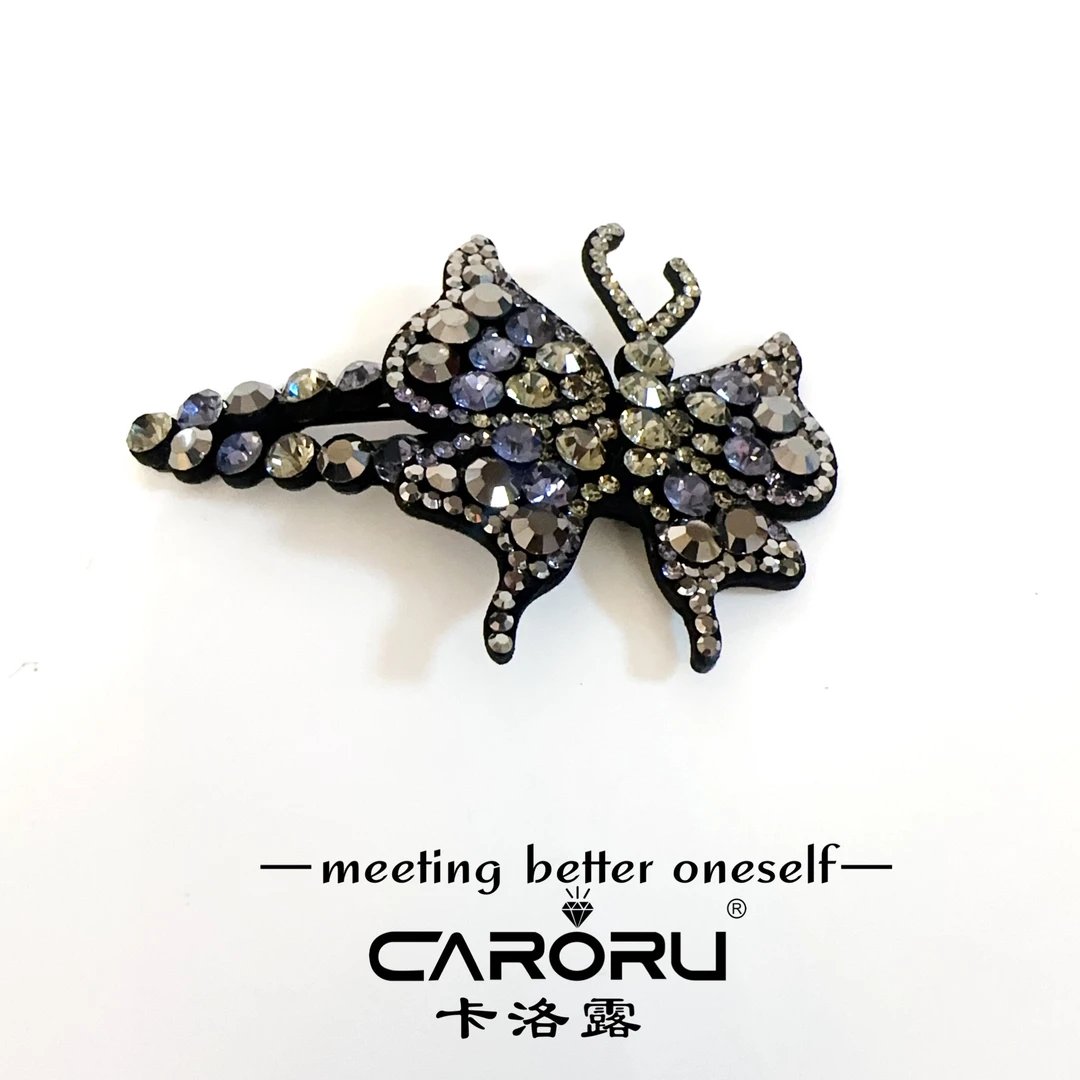 CARORU卡洛露-【华之蝶-紫】专柜版奥钻BB夹时尚满钻气质