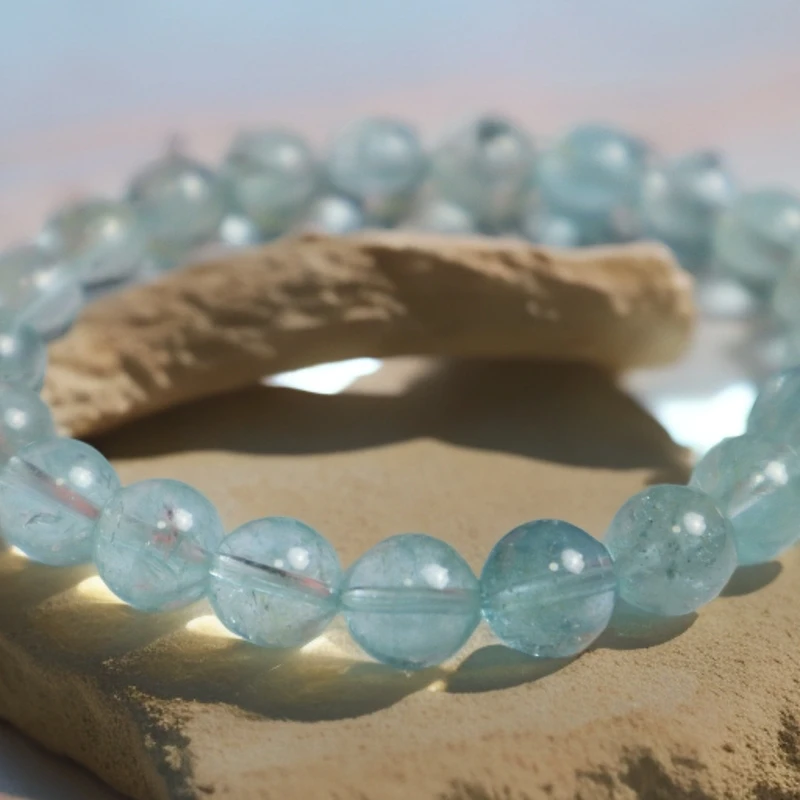 天然宝石蓝托帕单圈手串多样性发货女款气质蓝色时尚百搭经典温柔