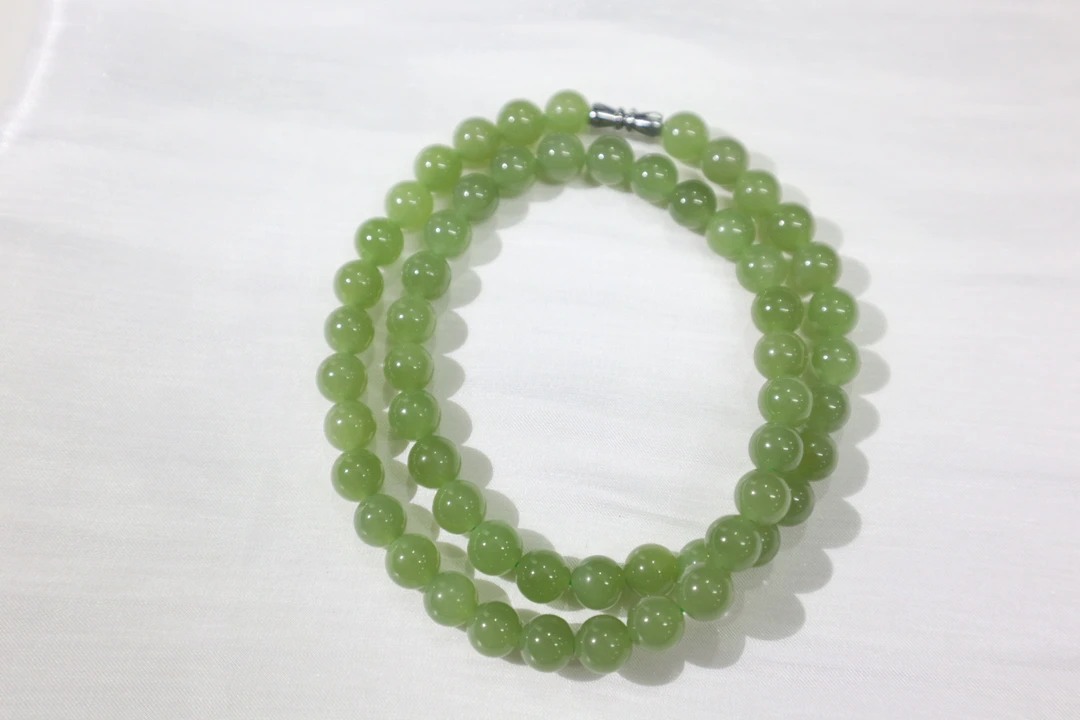 天然和田玉晴水8mm妈妈链气质百搭款