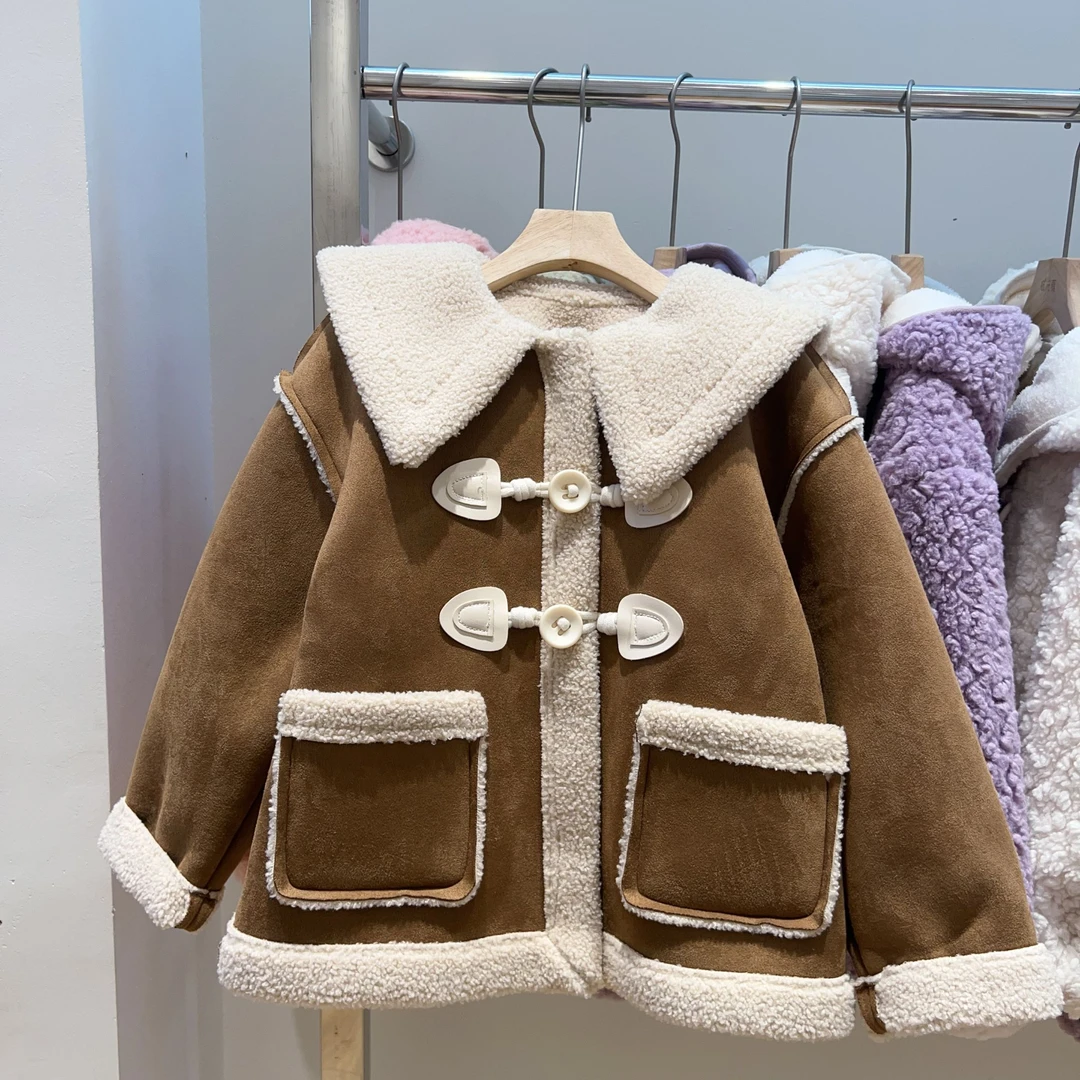 128~女童新款加厚毛呢上衣 外套