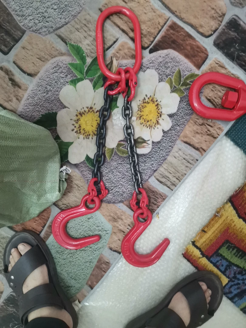 链条吊索具8个链0.5米两腿带羊角大开口。4吨强力环2套